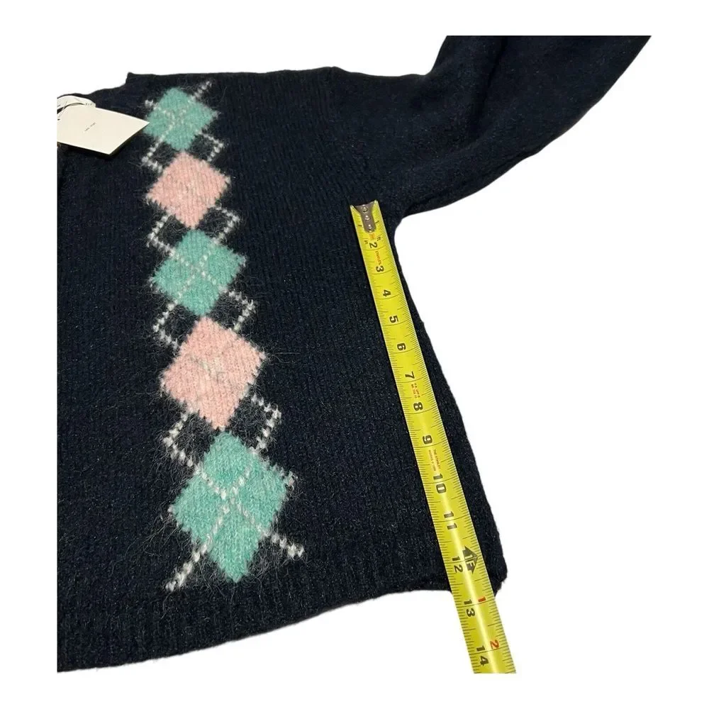 OAK‎ + FORT Cozy Knit Oversized Cardigan Women's CG-14554-W-Navy Print-S NWT $68